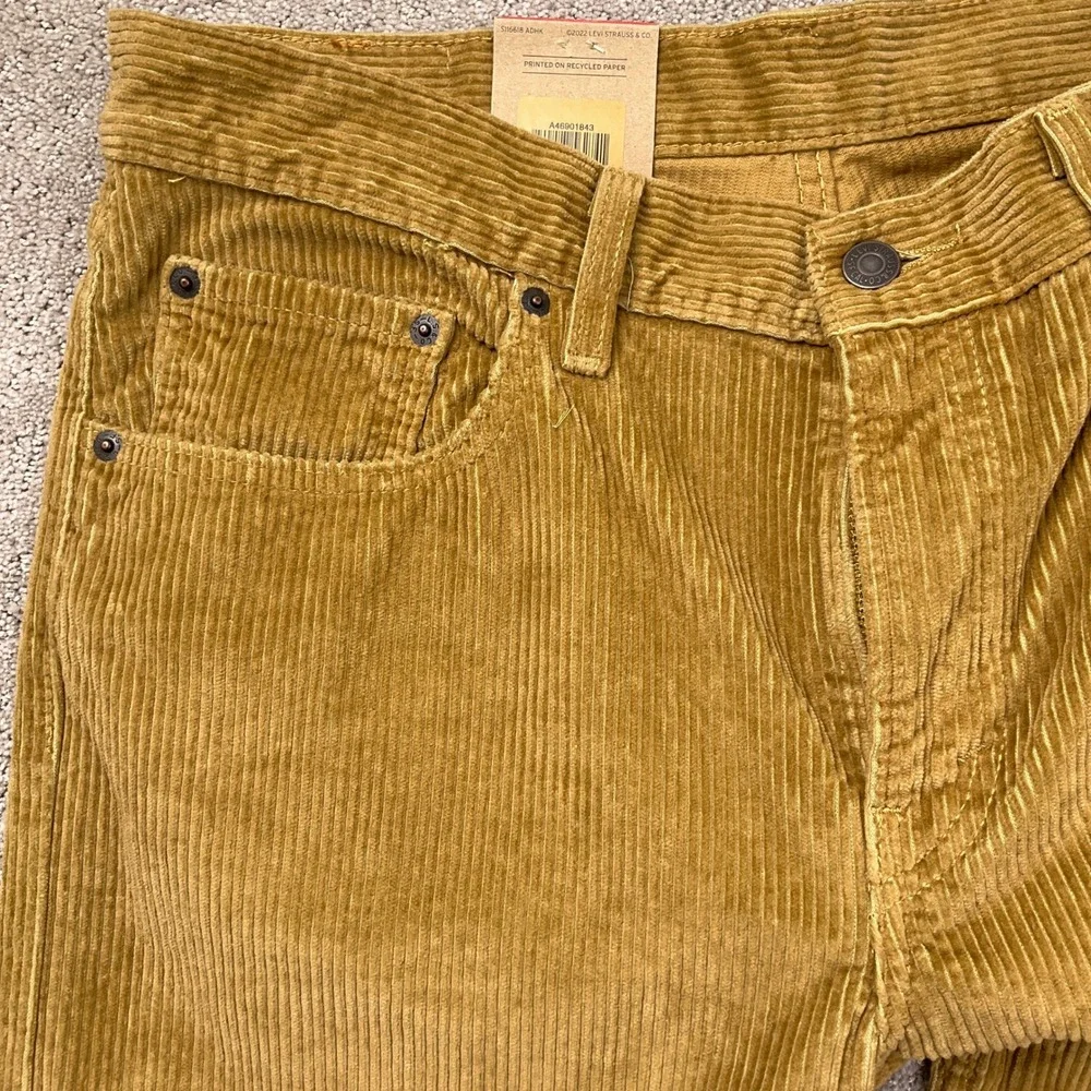 Levi's 502 Corduroy Pants Men 32W 30L Tan‎ Straight Leg Irregular Jeans NWT